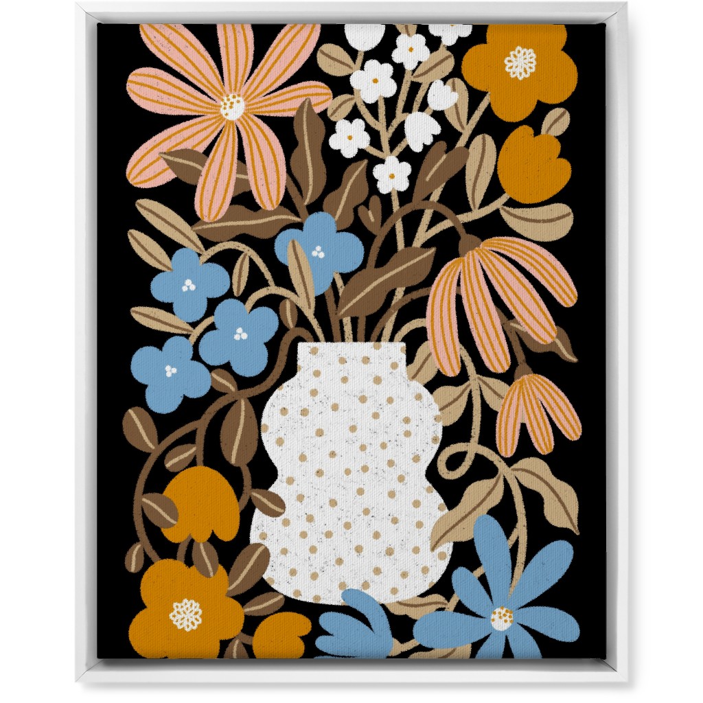 Earth Tones Bouquet Wall Art, White, Single piece, Canvas, 16x20, Multicolor