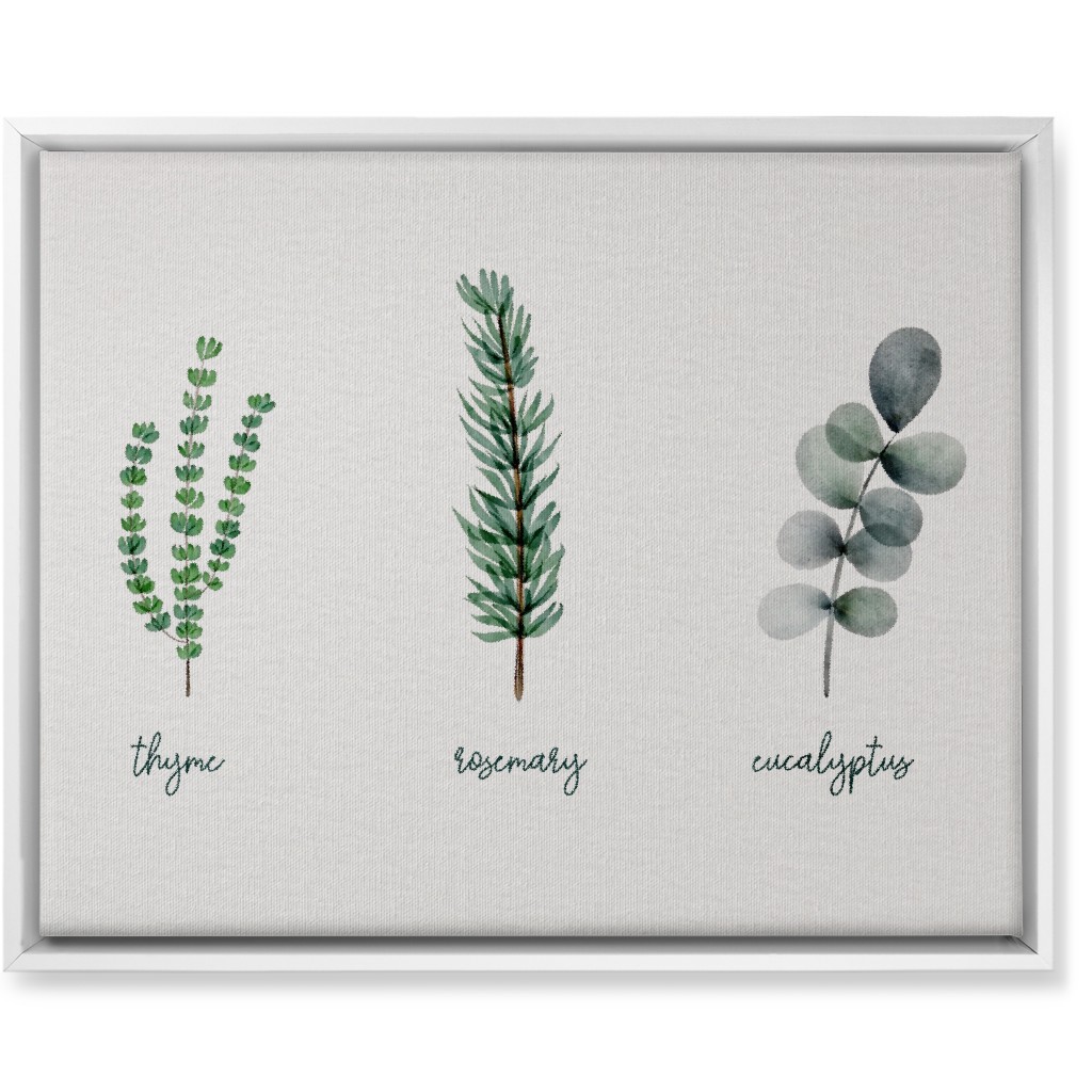 Watercolor Botanicals - Green Wall Art, White, Single piece, Canvas, 16x20, Green, Classic Green