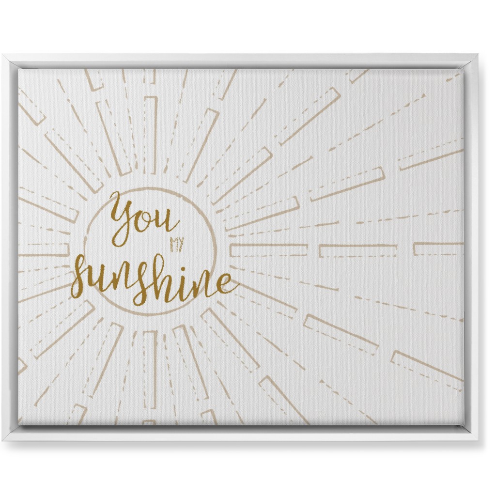 You Are My Sunshine - White and Golden Wall Art, White, Single piece, Canvas, 16x20, Yellow, Classic Yellow