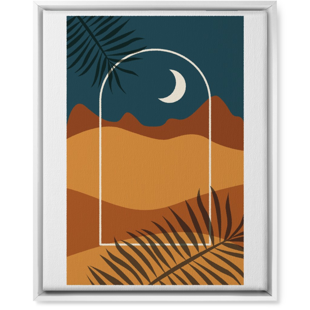 Abstract Landscapes in Windows Moon Wall Art, White, Single piece, Canvas, 16x20, Multicolor, Camel