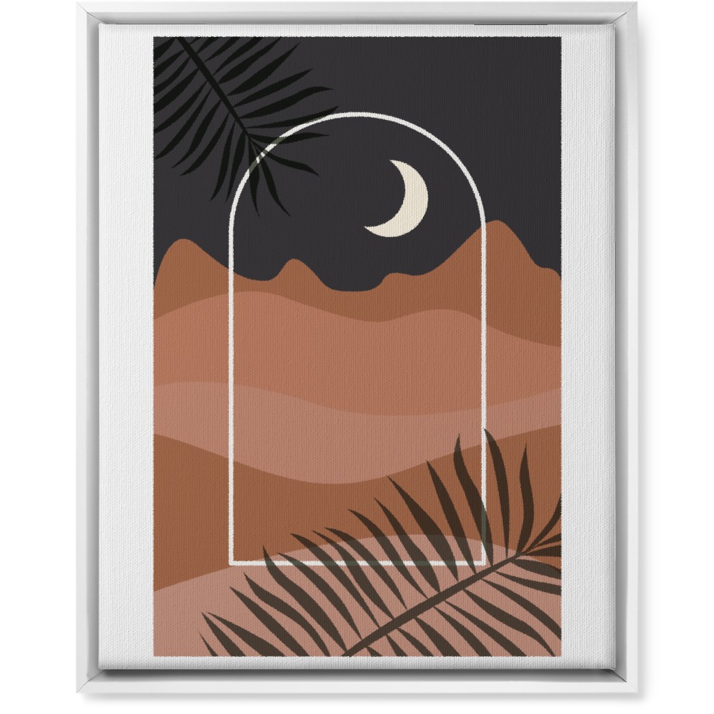 Abstract Landscapes in Windows Moon Wall Art, White, Single piece, Canvas, 16x20, Multicolor