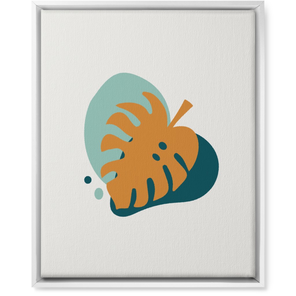 Shapes and Fern Leaf Iv Wall Art, White, Single piece, Canvas, 16x20, Multicolor, Ink Spot