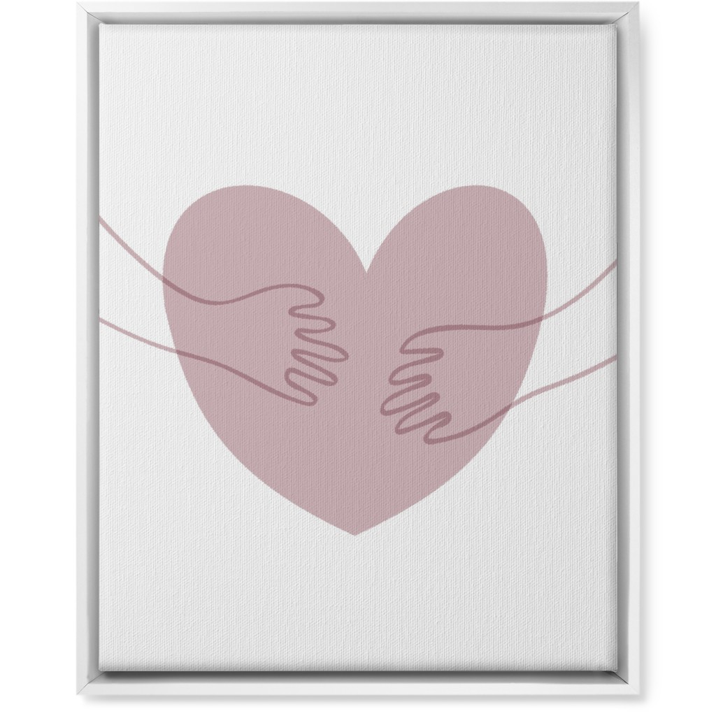 Hugs and Heart - Pink Wall Art, White, Single piece, Canvas, 16x20, Pink, Bright Pink