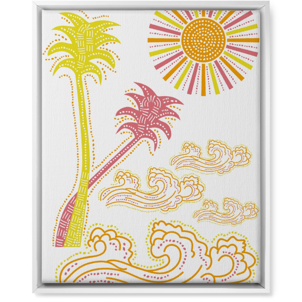 Optimistic Sunny Tropical Summer Art Wall Art, White, Single piece, Canvas, 16x20, Multicolor