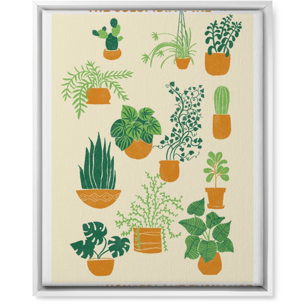 Houseplant Exchange - Green and Cream Wall Art, White, Single piece, Canvas, 16x20, Green
