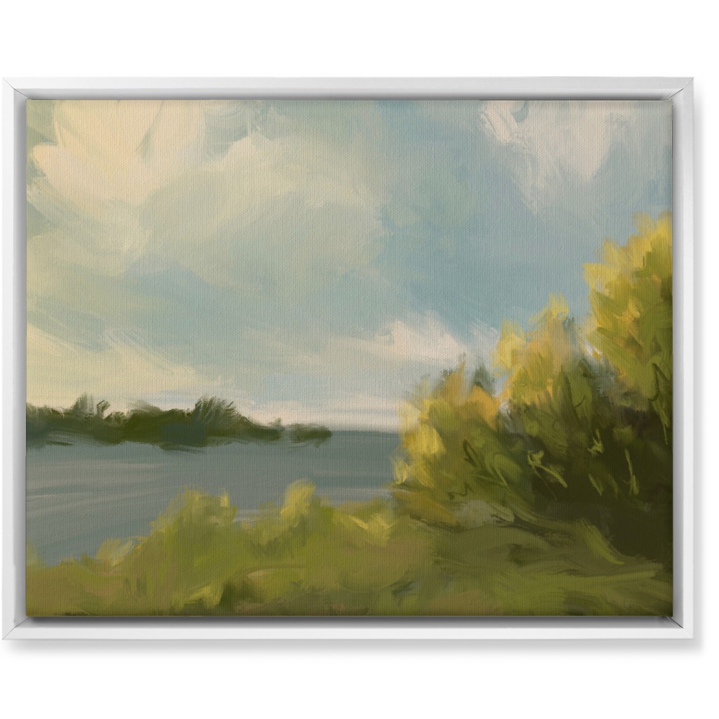 Lake View Wall Art, White, Single piece, Canvas, 16x20, Green, Classic Green