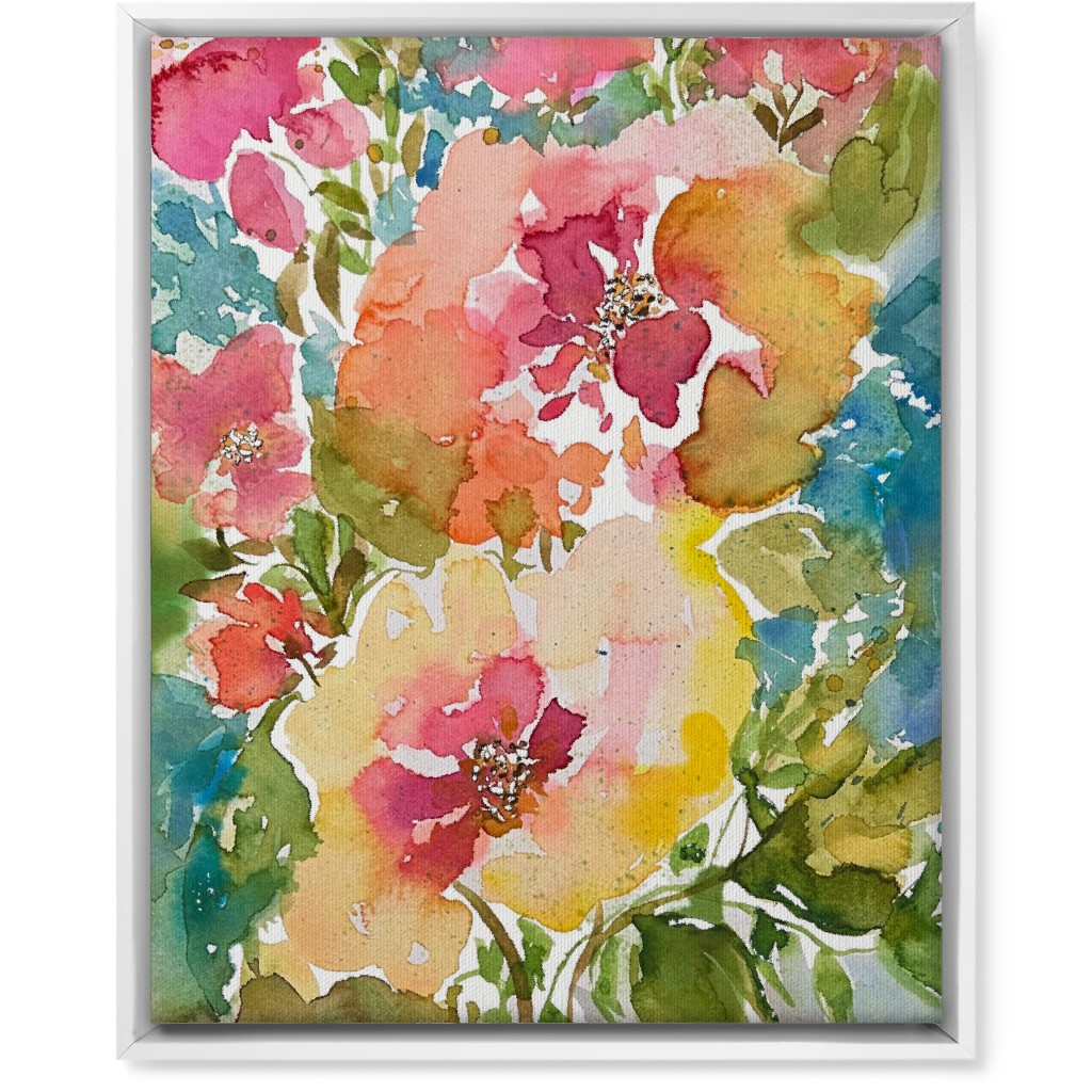 Summer Floral Mart - Multi Wall Art, White, Single piece, Canvas, 16x20, Multicolor