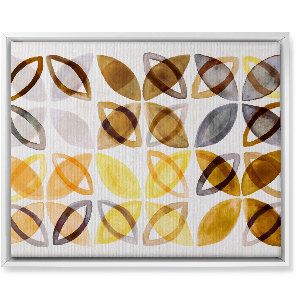 Washed Watercolor Shapes Wall Art, White, Single piece, Canvas, 16x20, Yellow