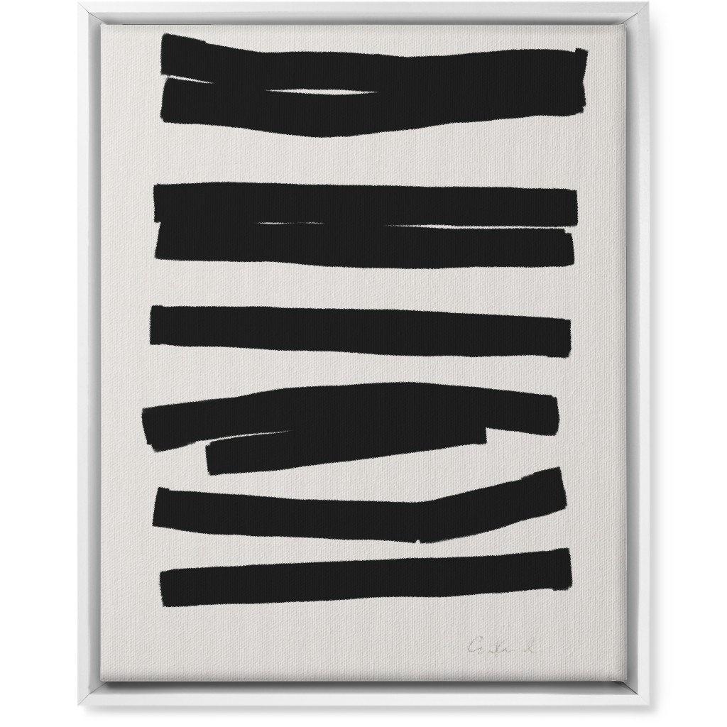 Bold Stripes Abstract Ii Wall Art, White, Single piece, Canvas, 16x20, Black, Antique White