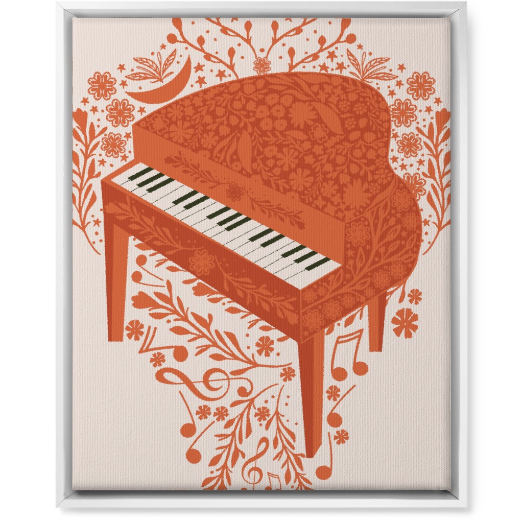 the Grand Piano - Red Wall Art, White, Single piece, Canvas, 16x20, Red, Red