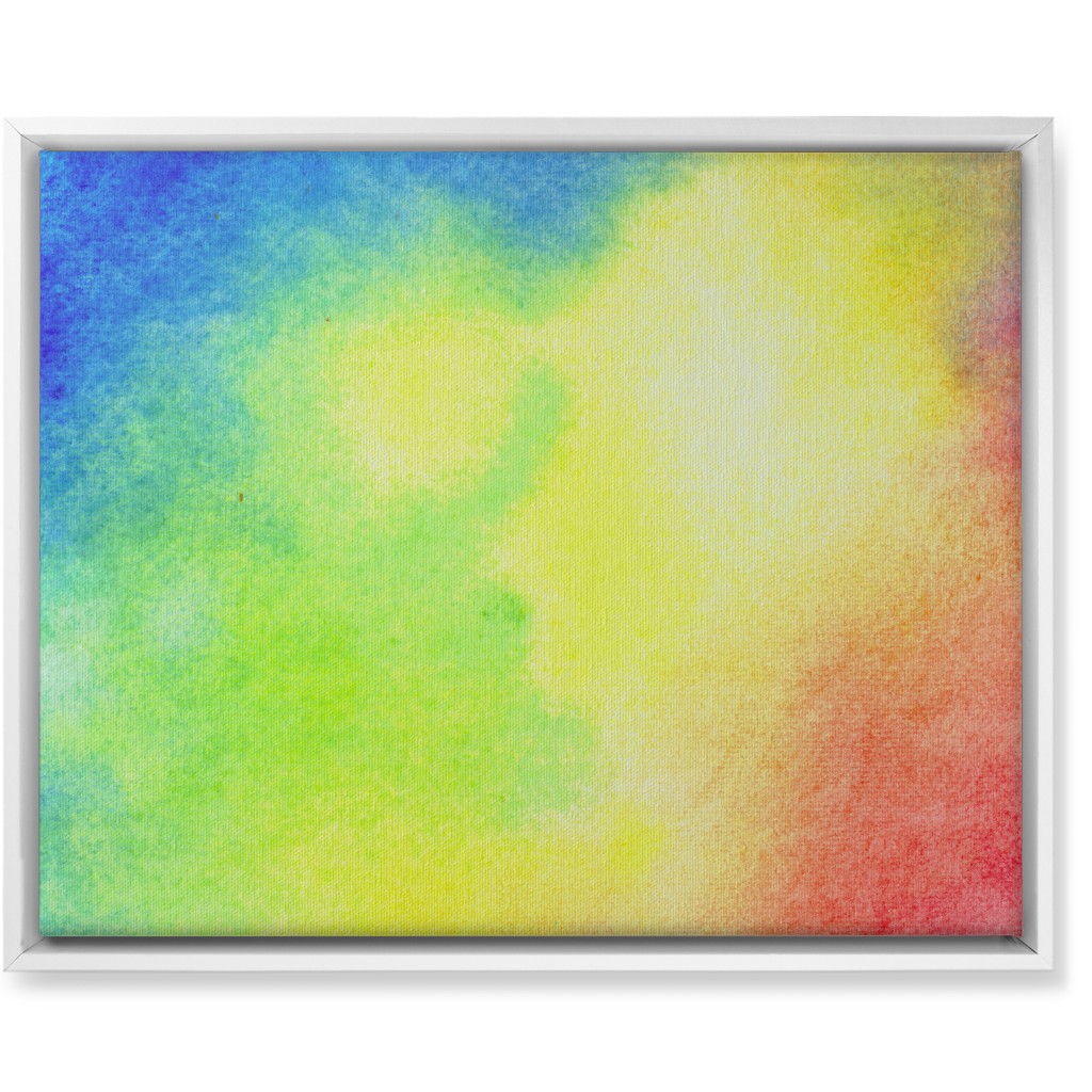 Rainbow Watercolor Clouds - Multi Wall Art, White, Single piece, Canvas, 16x20, Multicolor
