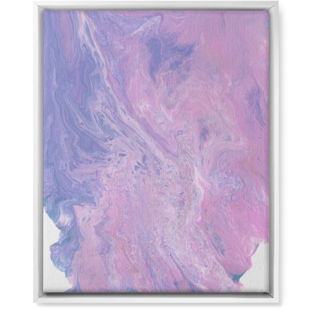 Acrylic Pour Abstract - Purple and Pink Wall Art, White, Single piece, Canvas, 16x20, Purple