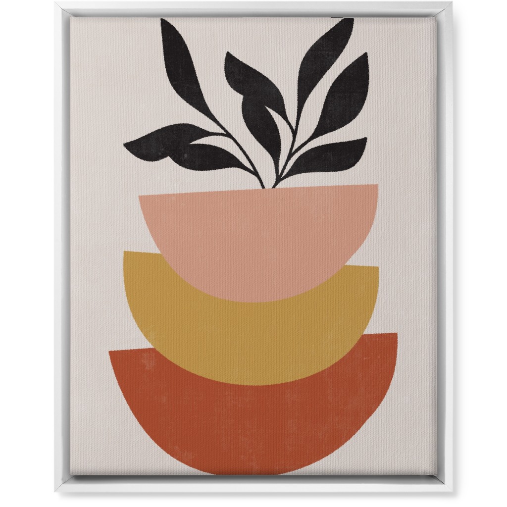 Earthen Plants - Terracotta Wall Art, White, Single piece, Canvas, 16x20, Orange, Orange