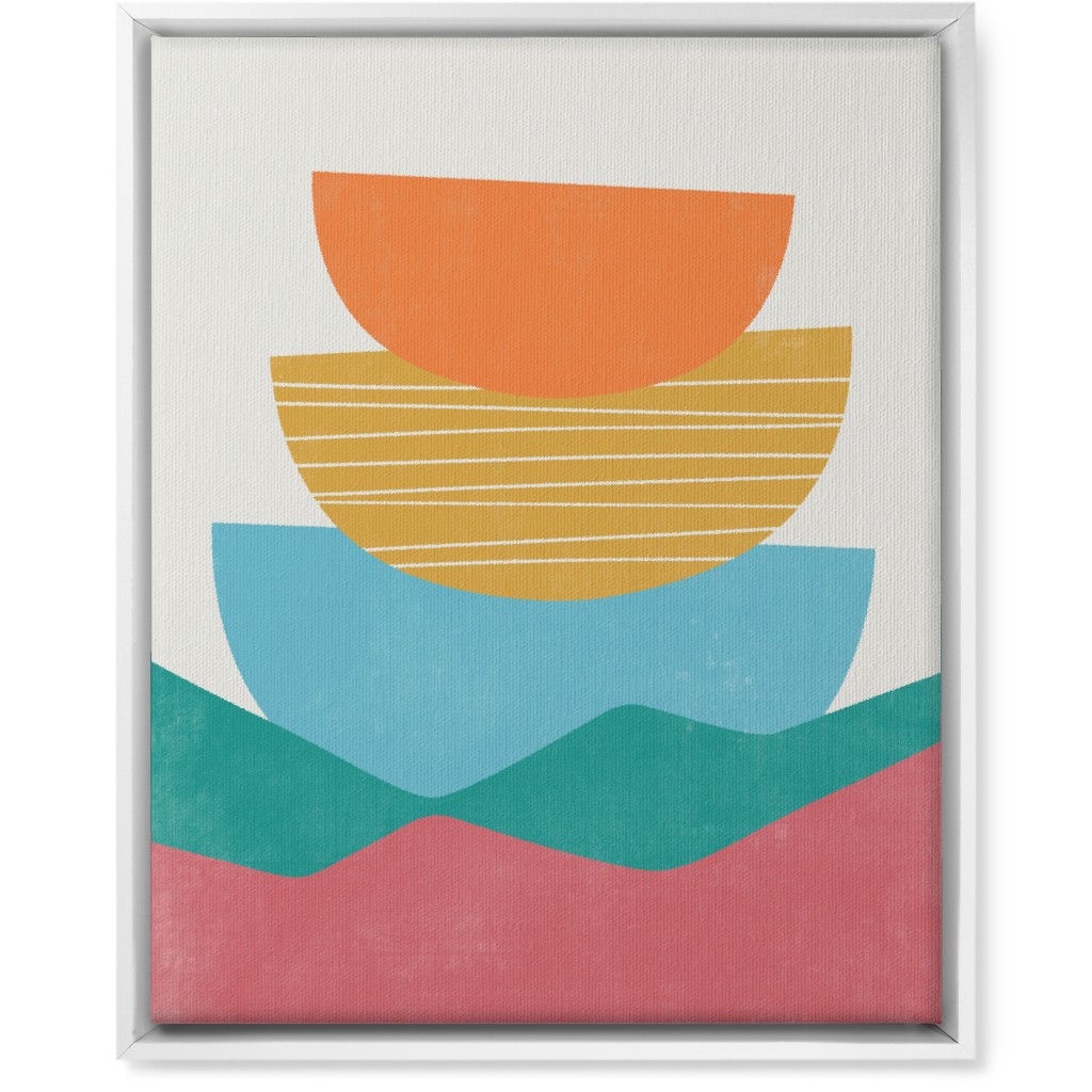 Flourish Abstract - Multi Wall Art, White, Single piece, Canvas, 16x20, Multicolor