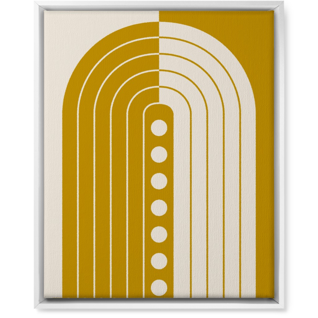 Divided Rainbow - Mustard and Beige Wall Art, White, Single piece, Canvas, 16x20, Yellow, Classic Yellow