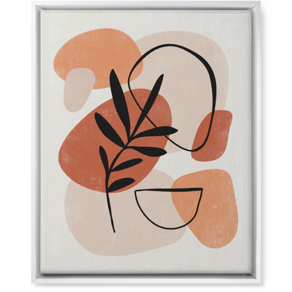 Abstract Frond - Terracotta and Ivory Wall Art, White, Single piece, Canvas, 16x20, Beige, Pearl