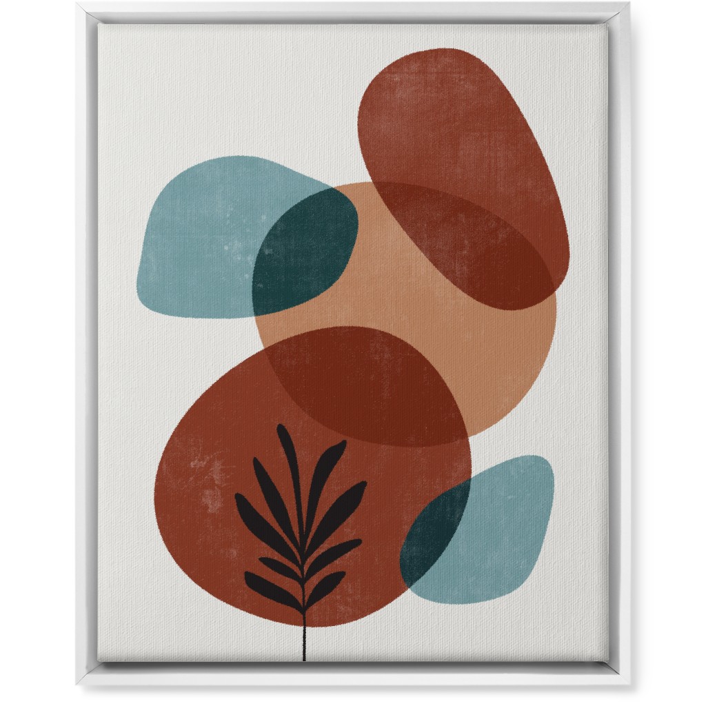 Abstract Leaf Orb - Terracotta and Ivory Wall Art, White, Single piece, Canvas, 16x20, Brown, Brown