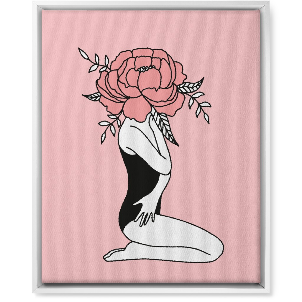 Modern Feminine Abstract - Pink Wall Art, White, Single piece, Canvas, 16x20, Pink