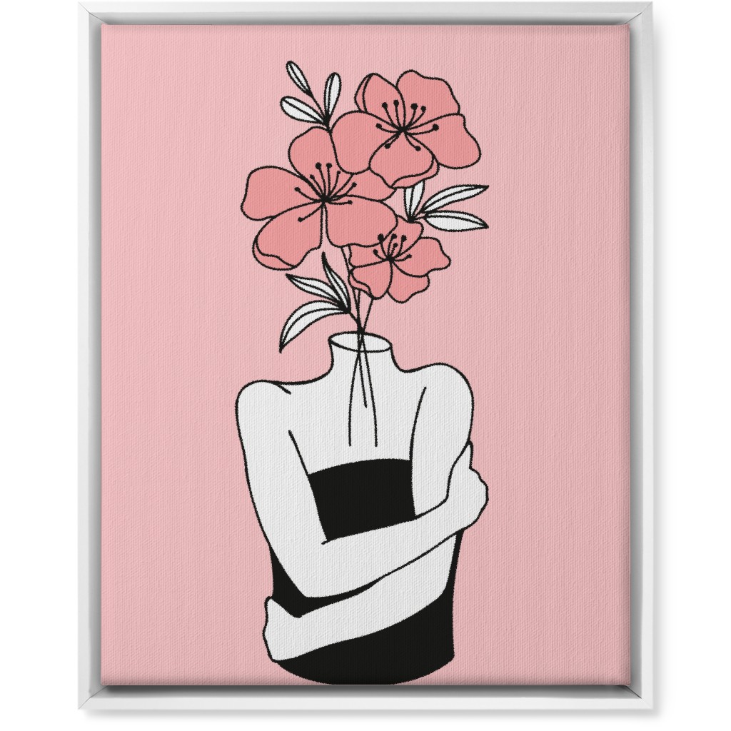 Self Love Feminine Abstract - Pink Wall Art, White, Single piece, Canvas, 16x20, Pink