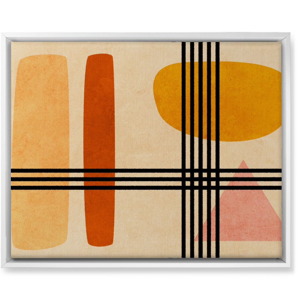 Criss-Cross Abstract Wall Art, White, Single piece, Canvas, 16x20, Orange, Creamsicle