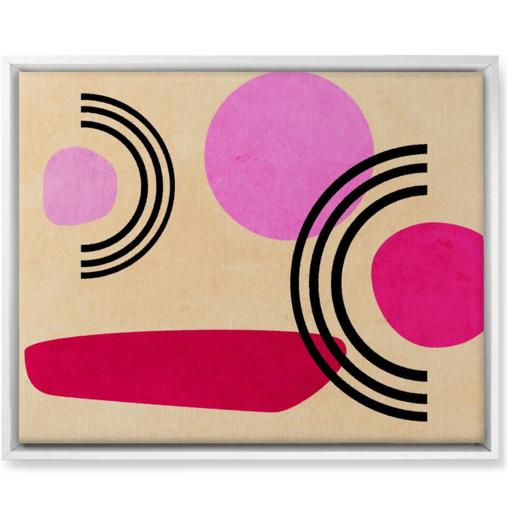 Cups & Saucers Abstract Wall Art, White, Single piece, Canvas, 16x20, Pink, Candy