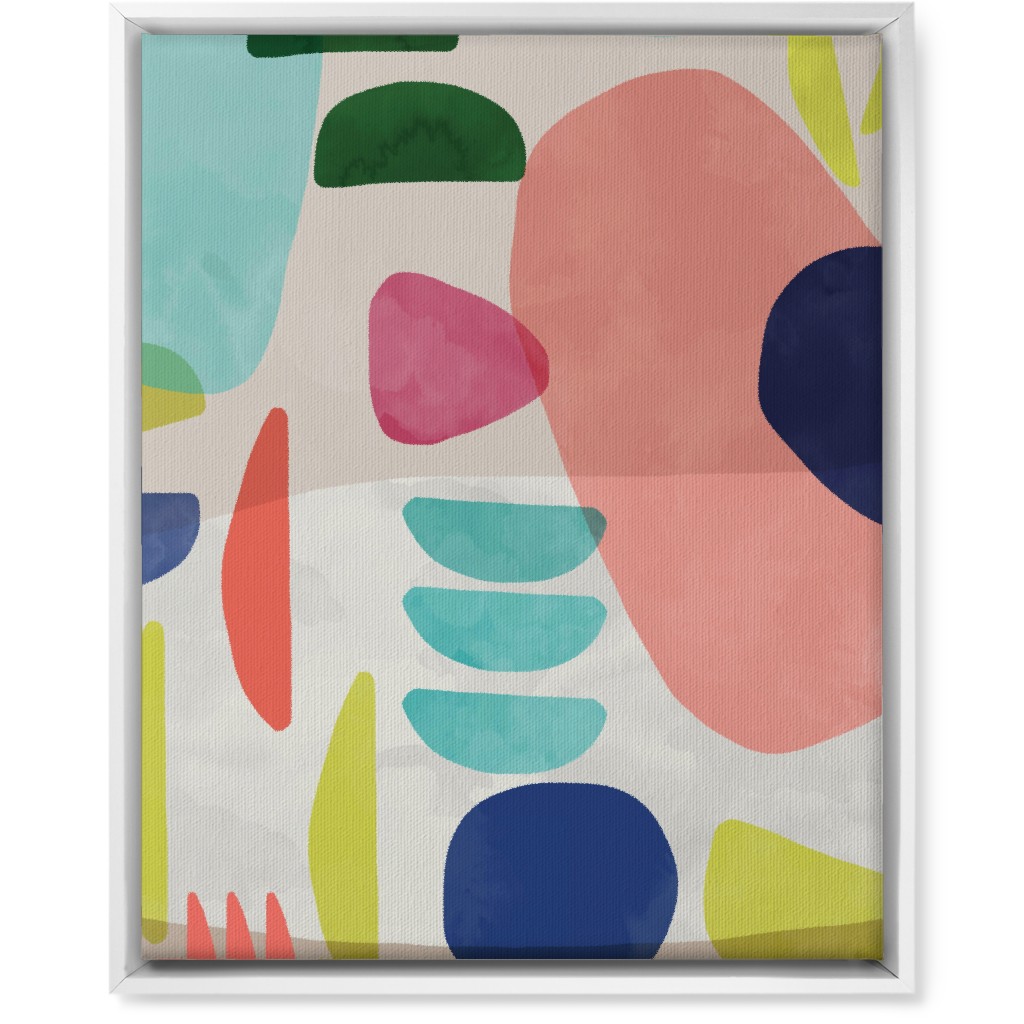 Organic Bold Shapes - Multi Wall Art, White, Single piece, Canvas, 16x20, Multicolor