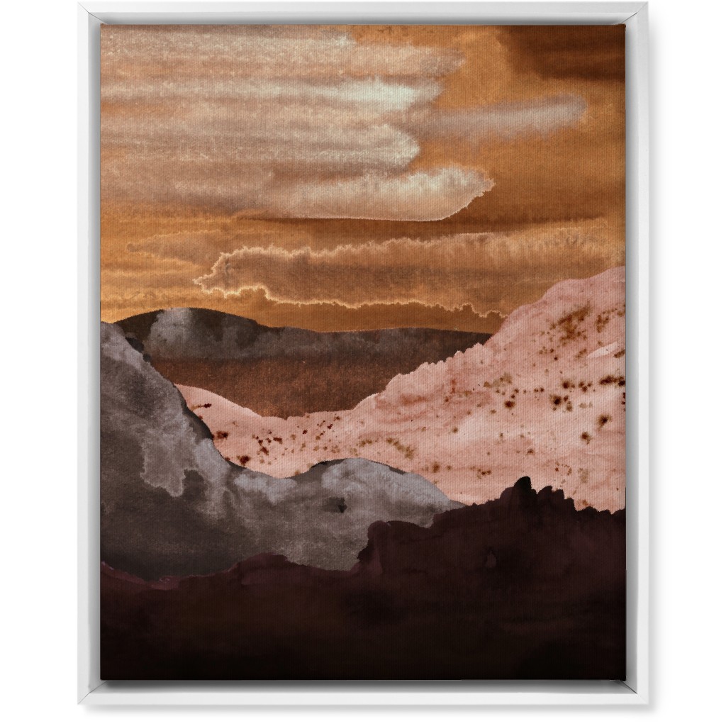 Canyon Sunset Wall Art, White, Single piece, Canvas, 16x20, Orange, Orange