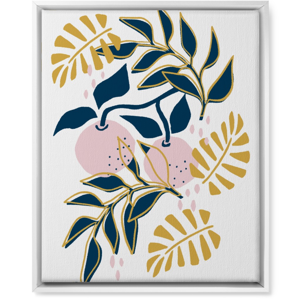 Tangerines Wall Art, White, Single piece, Canvas, 16x20, Pink