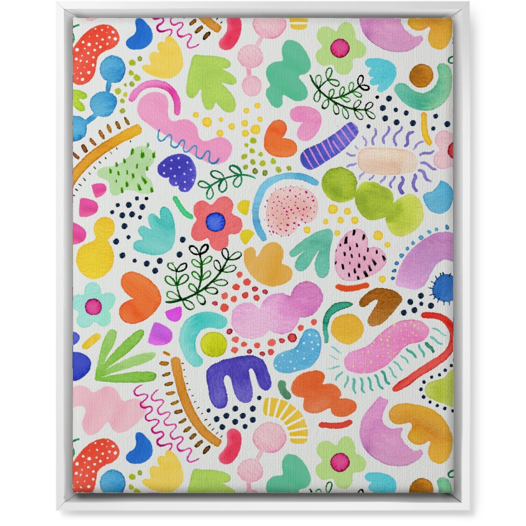 Playful Abstract Shapes - Bold Wall Art, White, Single piece, Canvas, 16x20, Multicolor