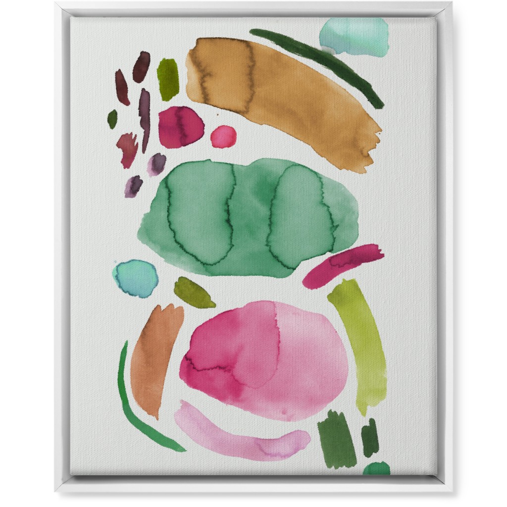 Minimal Watercolor Abstract - Multi Wall Art, White, Single piece, Canvas, 16x20, Multicolor