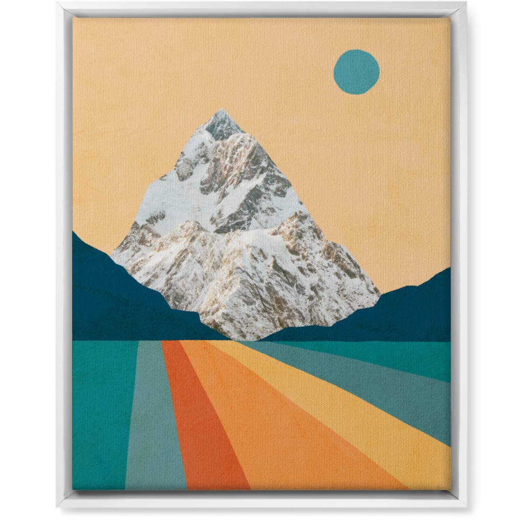 Retro Mountain - Multi Wall Art, White, Single piece, Canvas, 16x20, Multicolor