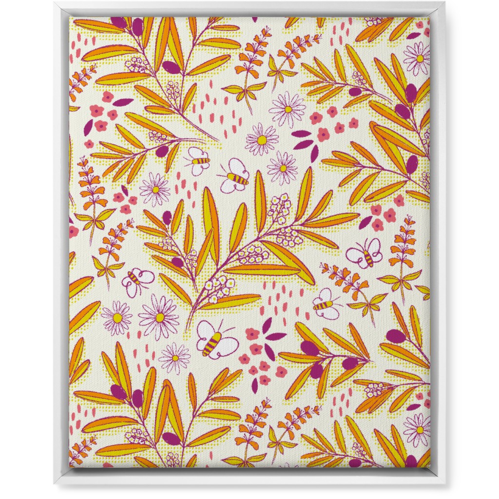 Olive and Honey Optimist - Yellow and Purple Wall Art, White, Single piece, Canvas, 16x20, Yellow, Classic Yellow