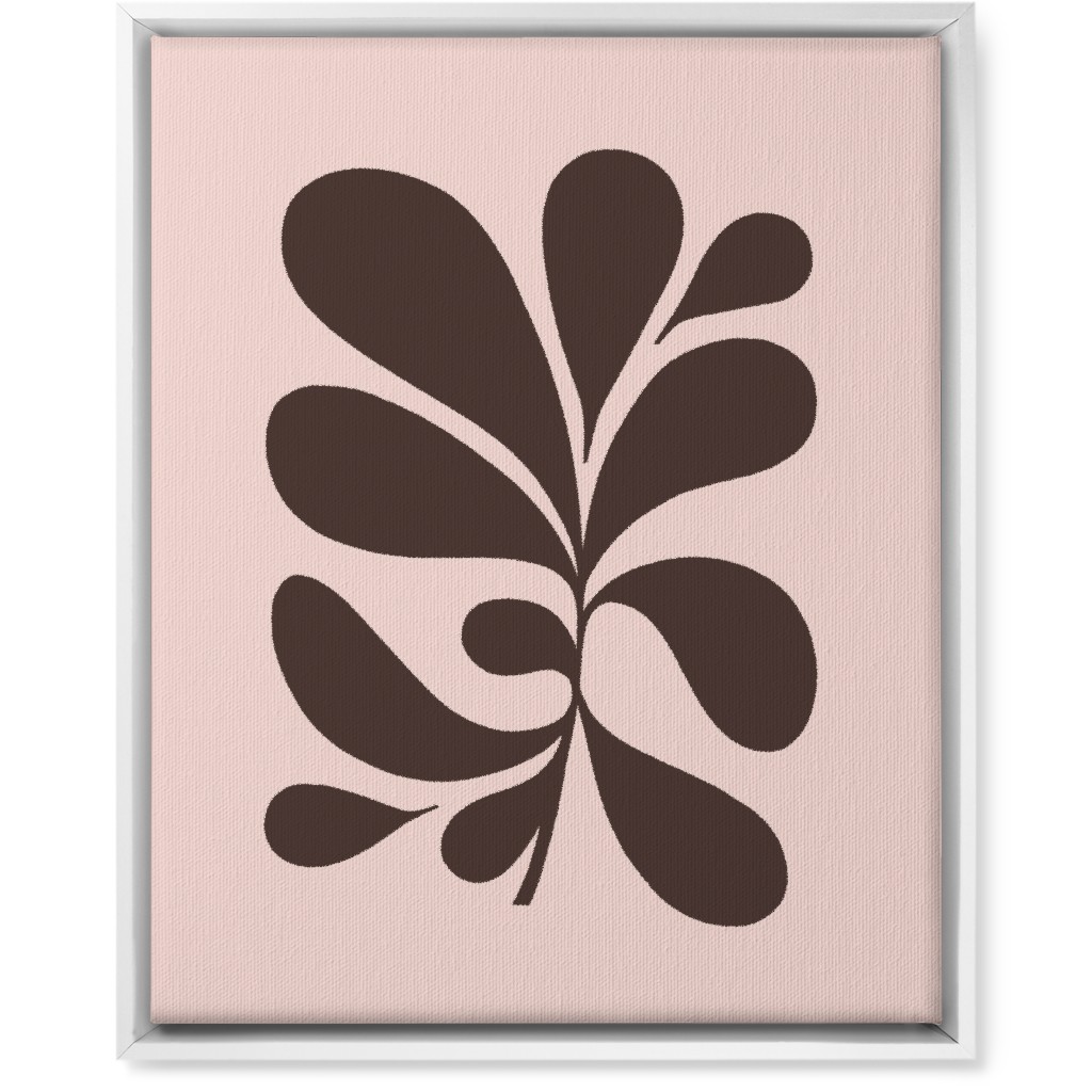 Minimal Foliage - Pink and Brown Wall Art, White, Single piece, Canvas, 16x20, Pink