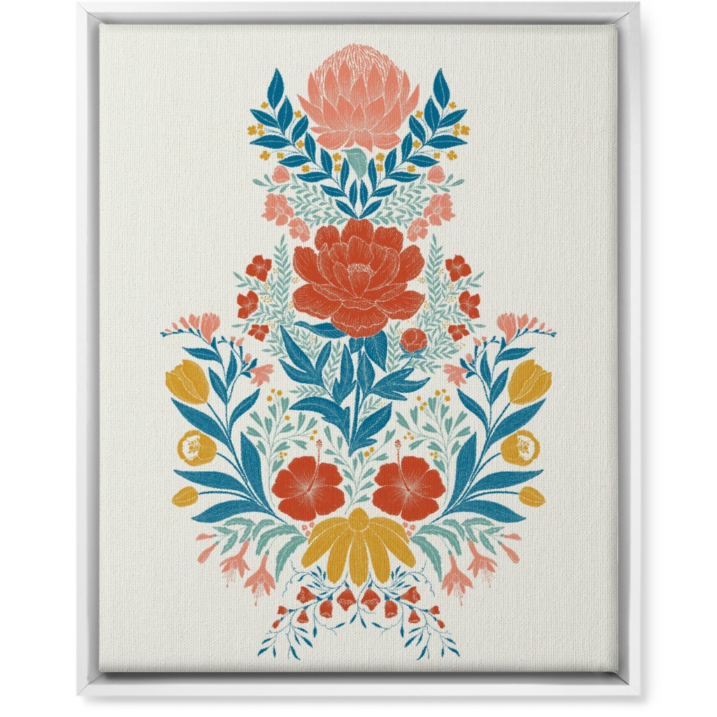 Garden Flower Wall Art, White, Single piece, Canvas, 16x20, Multicolor