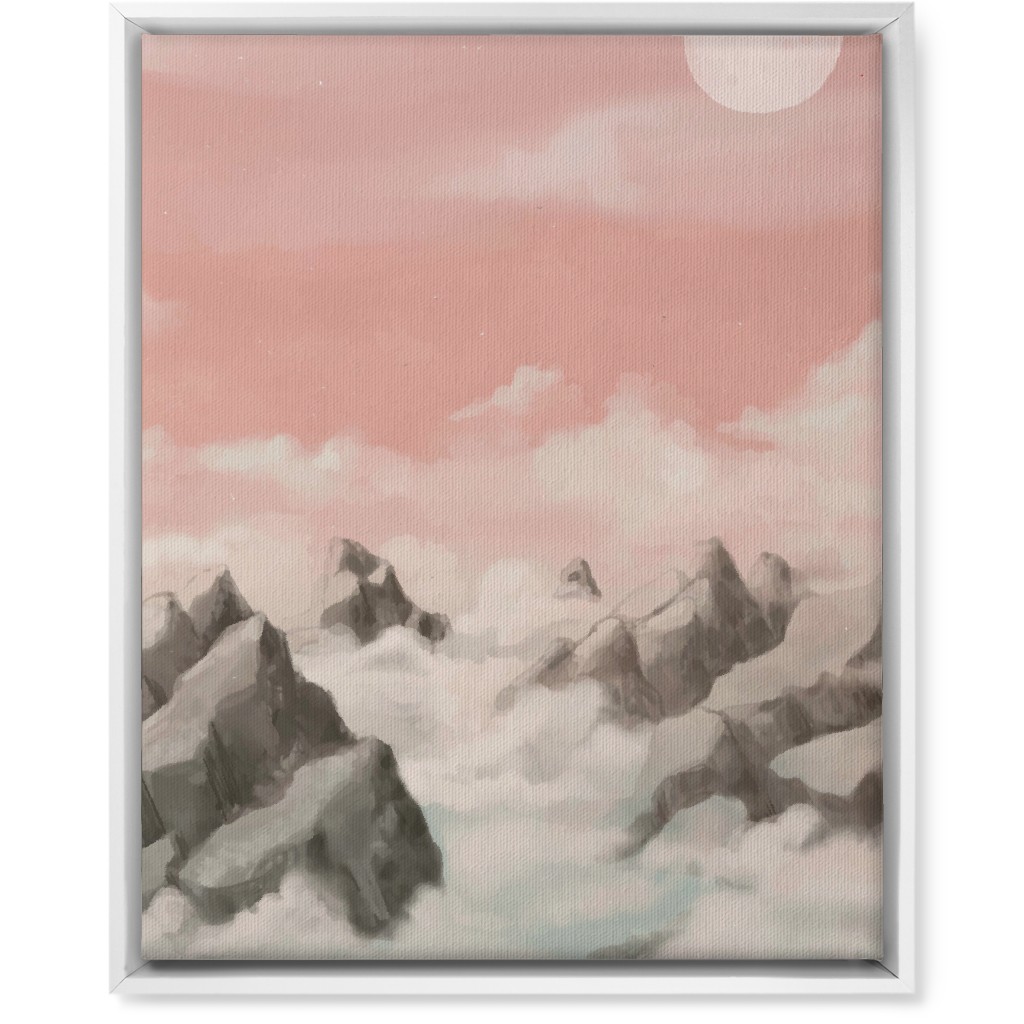 a View From the Mountain Peak Wall Art, White, Single piece, Canvas, 16x20, Pink