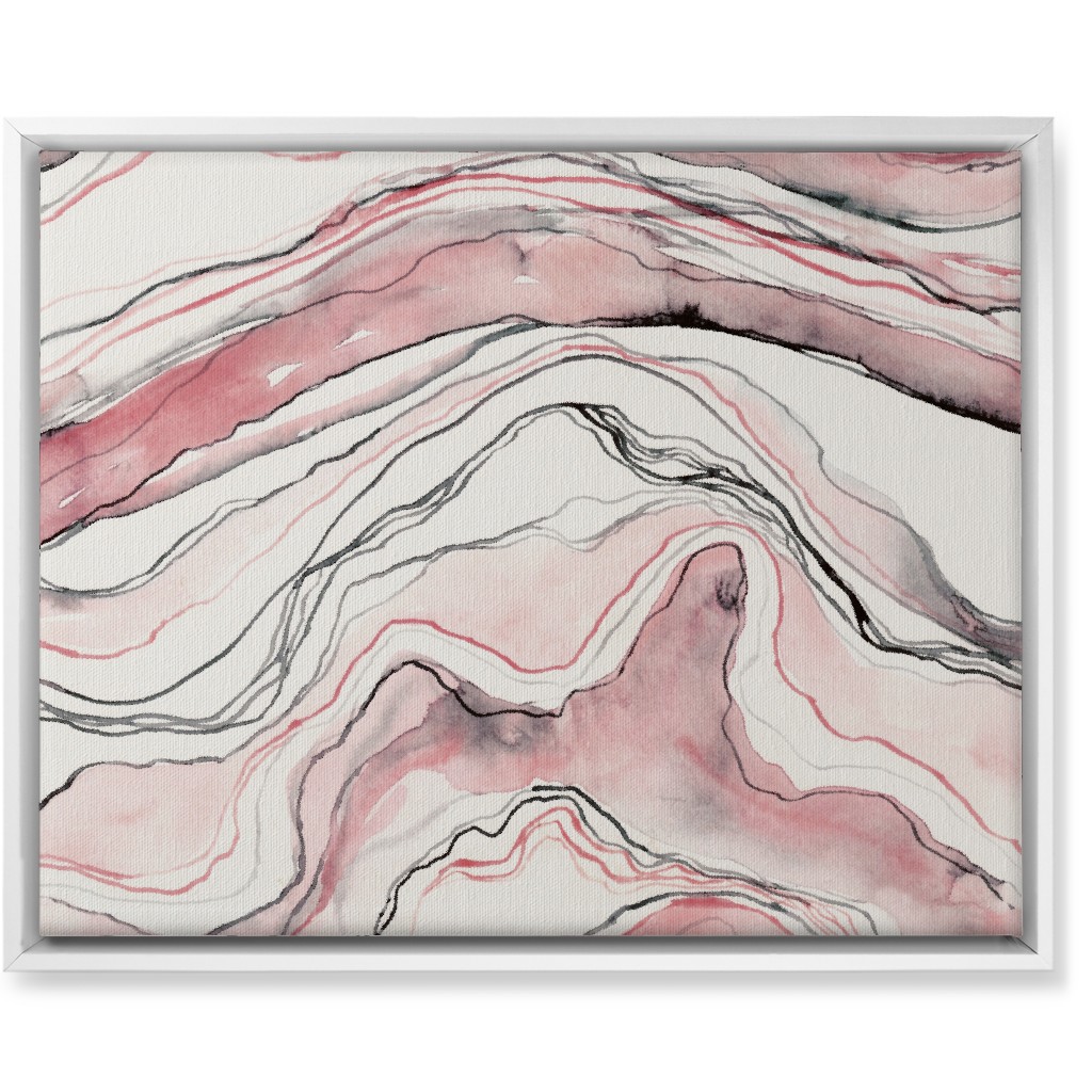 Marbled Watercolor Stone - Pink Wall Art, White, Single piece, Canvas, 16x20, Pink, Bright Pink