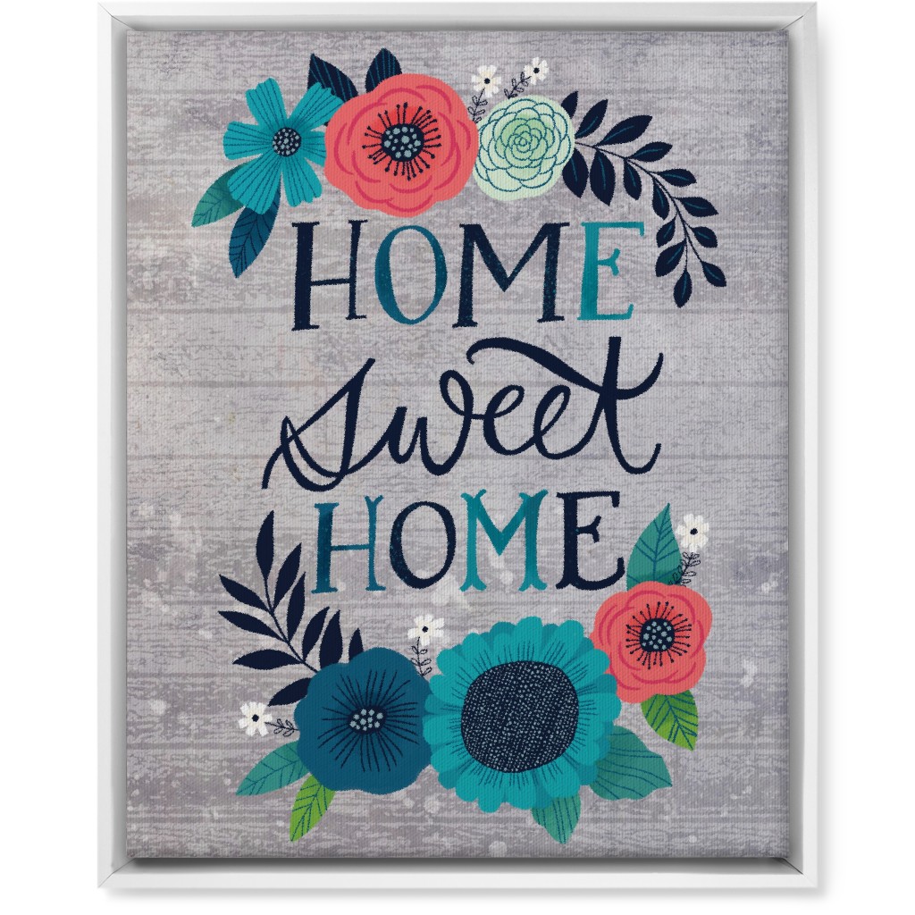 Home Sweet Home - Gray Wall Art, White, Single piece, Canvas, 16x20, Gray