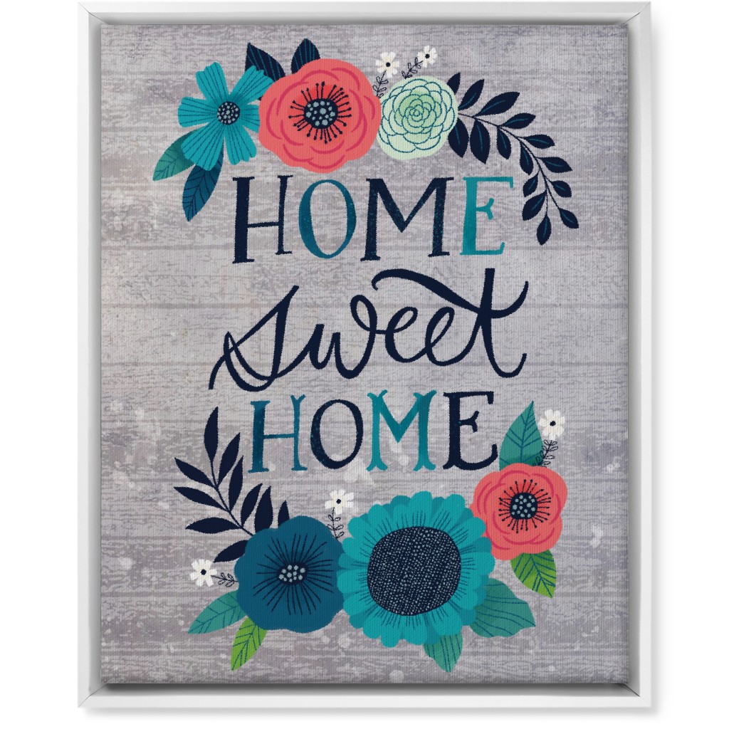 Home Sweet Home - Gray Wall Art, White, Single piece, Canvas, 16x20, Gray, Gray