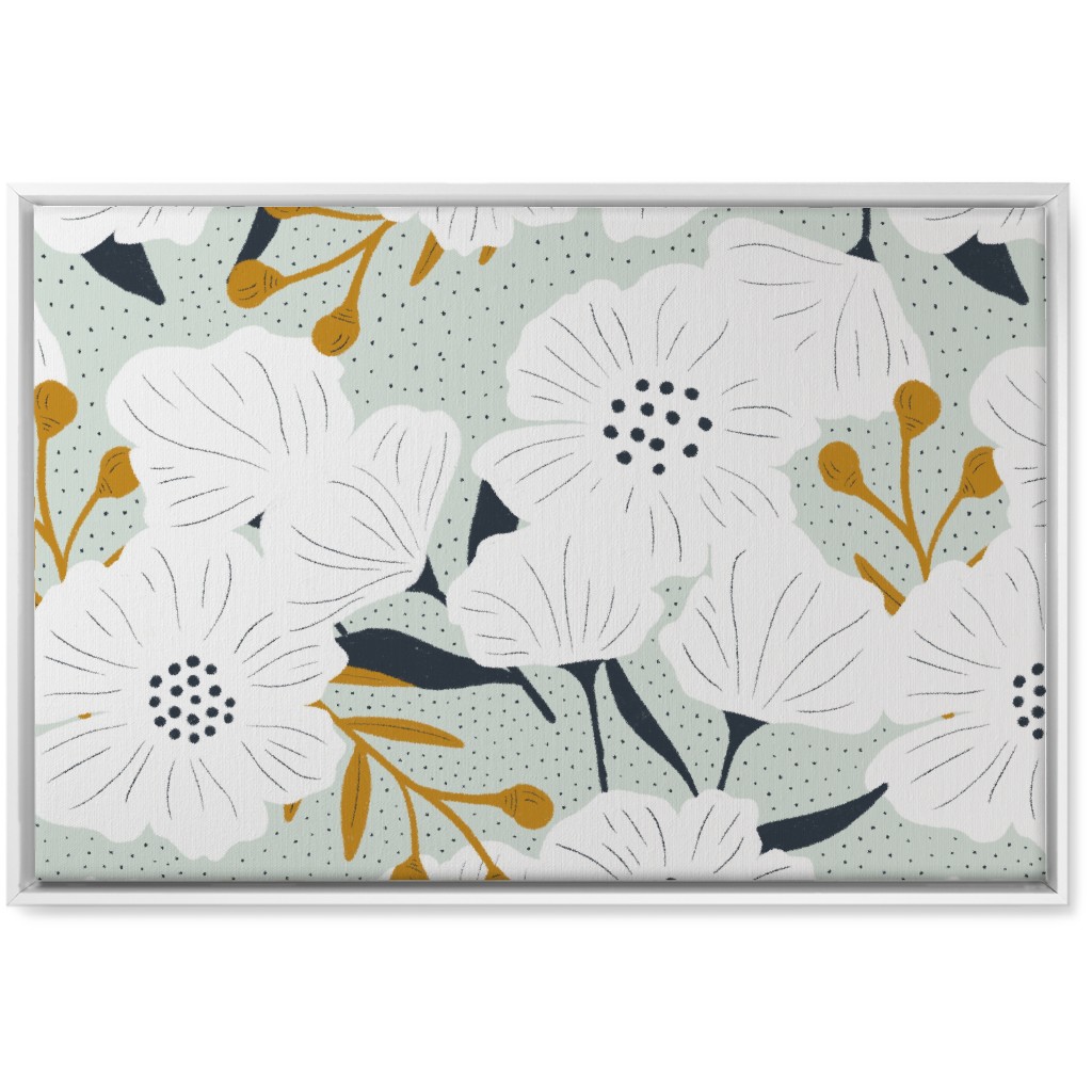 Beulah - Pale Blue Wall Art, White, Single piece, Canvas, 20x30, Blue, True Blue