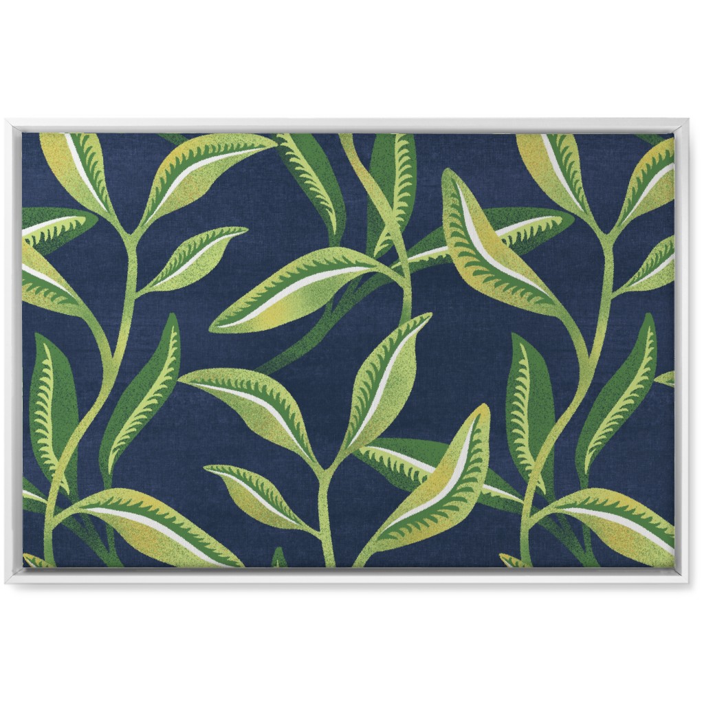 Leafy Vines - Green Wall Art, White, Single piece, Canvas, 20x30, Green