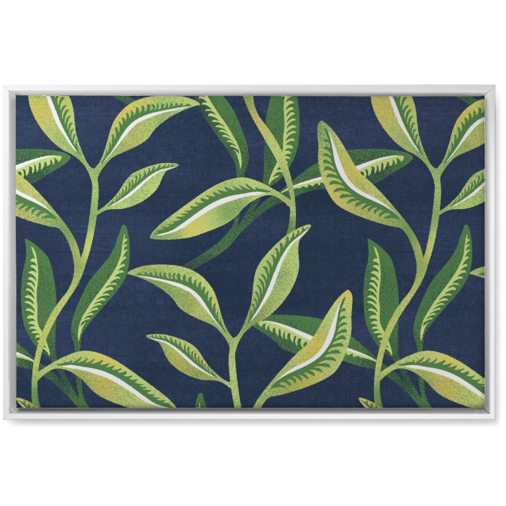 Leafy Vines - Green Wall Art, White, Single piece, Canvas, 20x30, Green, Classic Green