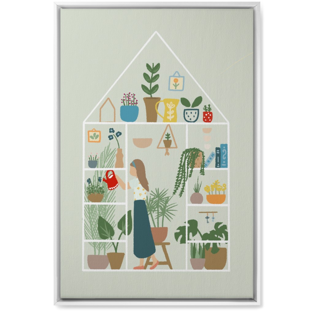 Gardening Indoors - Multi Wall Art, White, Single piece, Canvas, 20x30, Multicolor