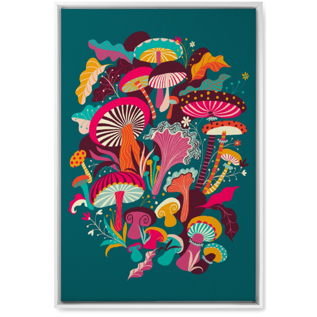 Fantastic Fungi - Vibrant Wall Art, White, Single piece, Canvas, 20x30, Multicolor