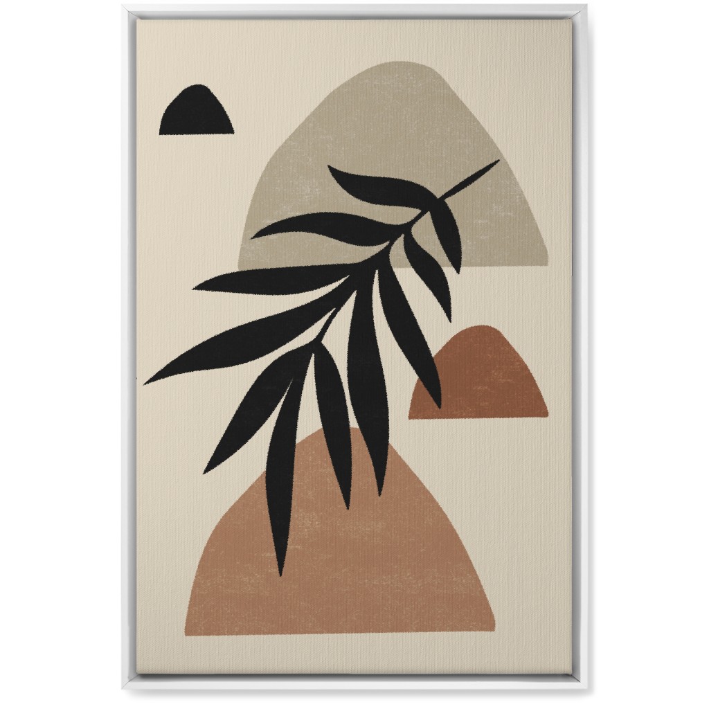 Abstract Palm - Neutral Wall Art, White, Single piece, Canvas, 20x30, Beige, Pearl