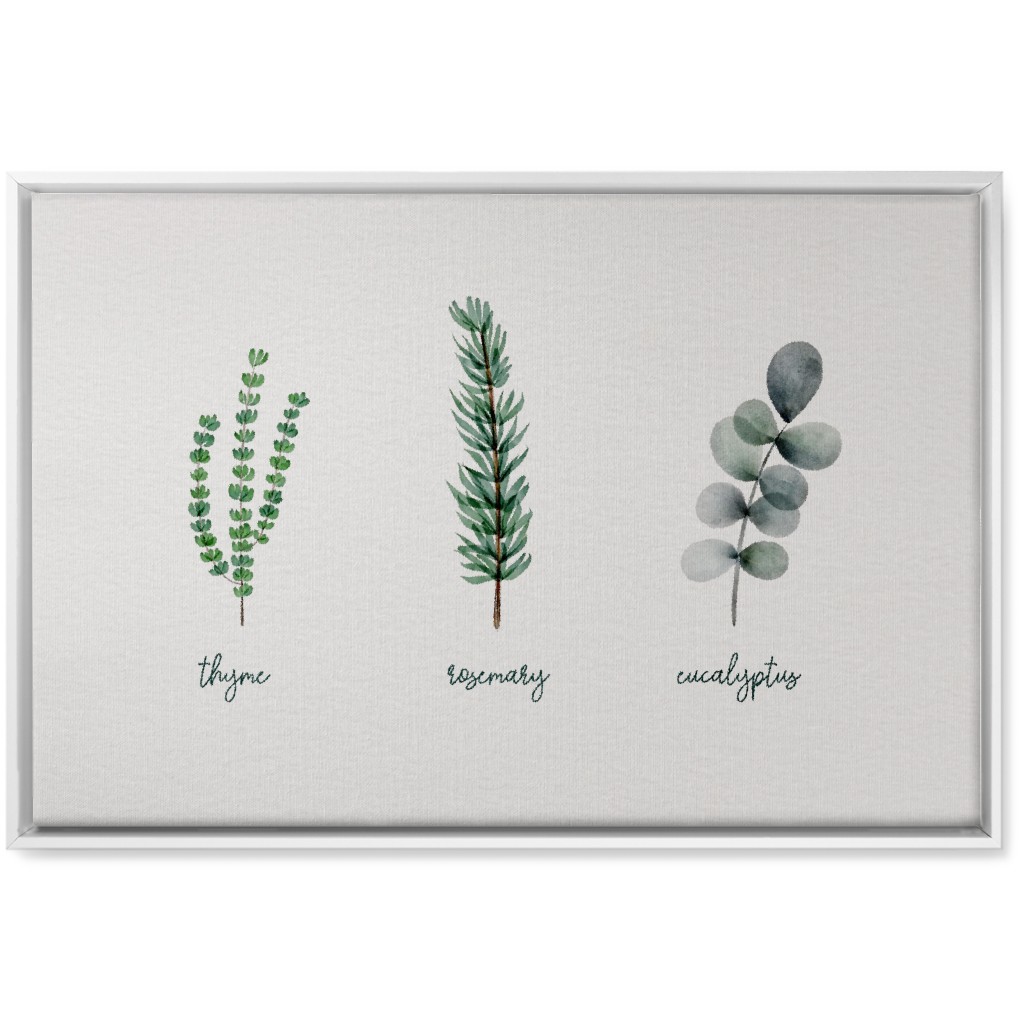 Watercolor Botanicals - Green Wall Art, White, Single piece, Canvas, 20x30, Green, Classic Green