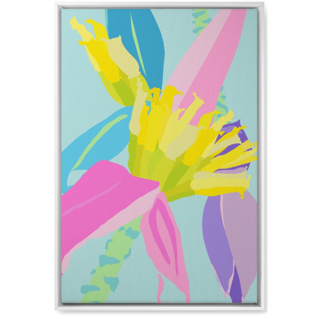 Bold Tropical Banana Plants - Multi Wall Art, White, Single piece, Canvas, 20x30, Multicolor