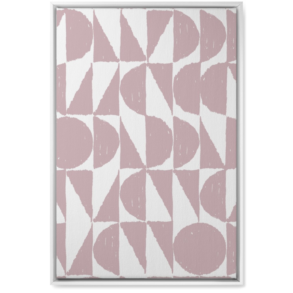 Mod Shapes Wall Art, White, Single piece, Canvas, 20x30, Pink, White