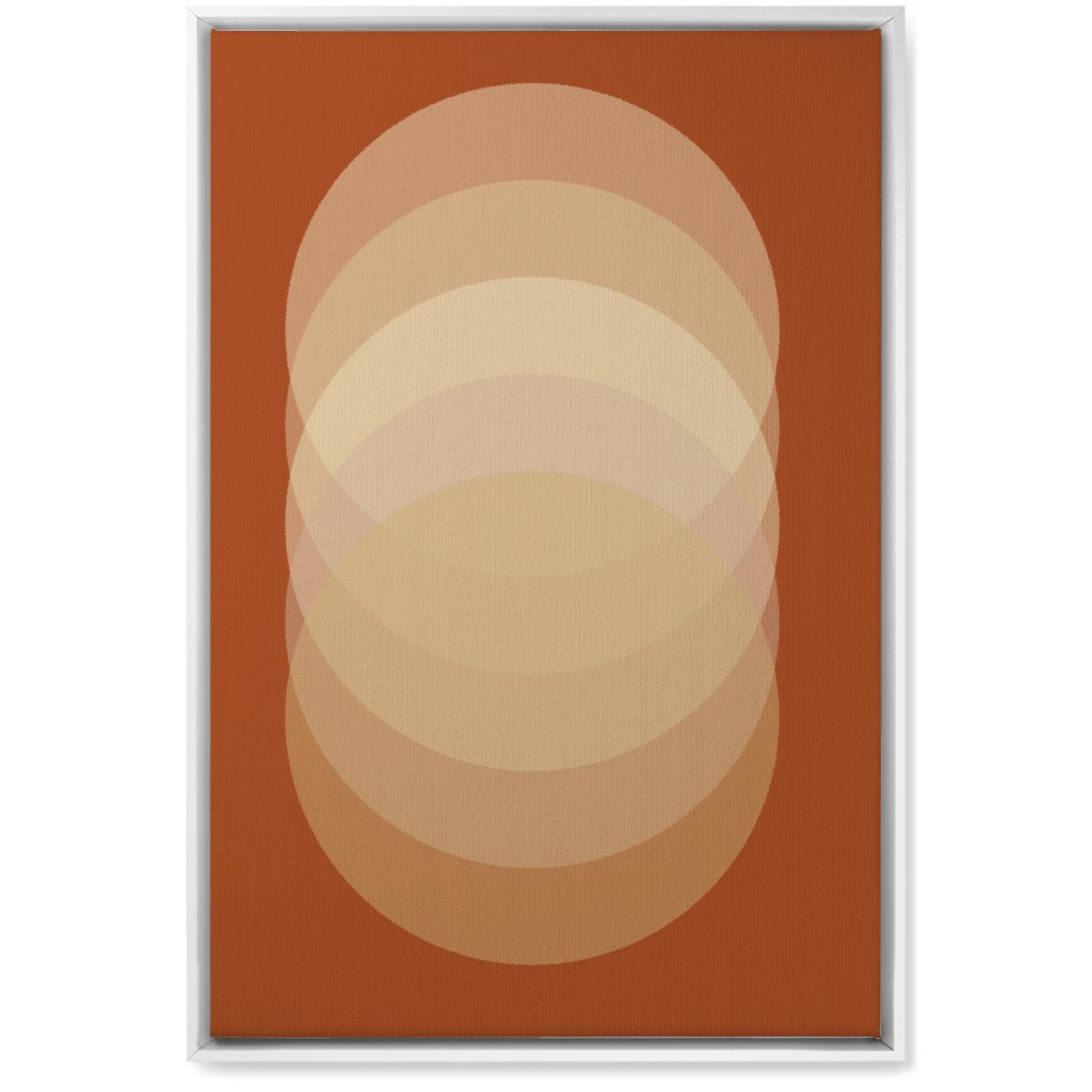 Abstract Sunrise - Orange Wall Art, White, Single piece, Canvas, 20x30, Orange