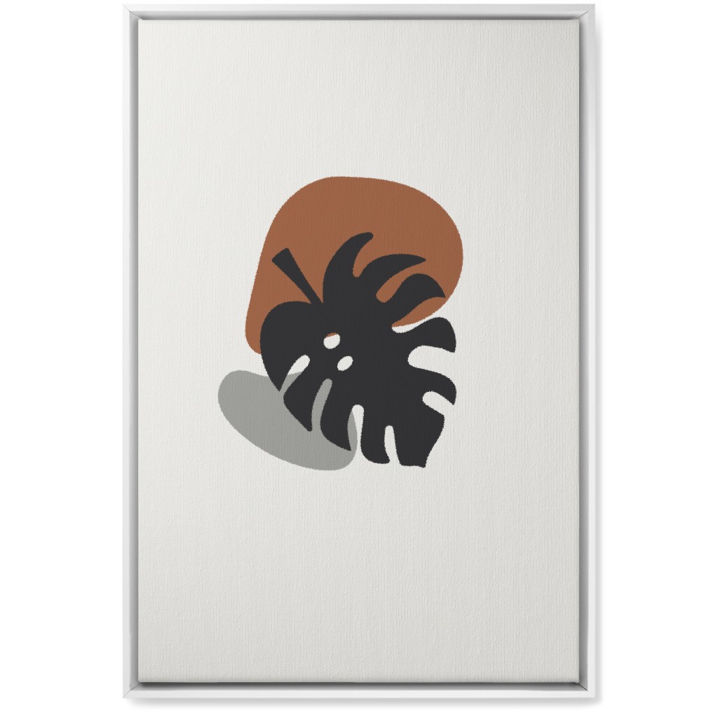 Shapes and Fern Leaf Ii Wall Art, White, Single piece, Canvas, 20x30, Brown, Toast