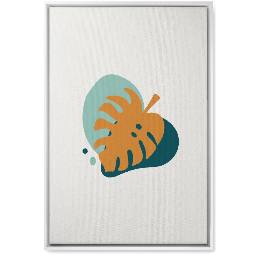 Shapes and Fern Leaf Iv Wall Art, White, Single piece, Canvas, 20x30, Multicolor, Ink Spot